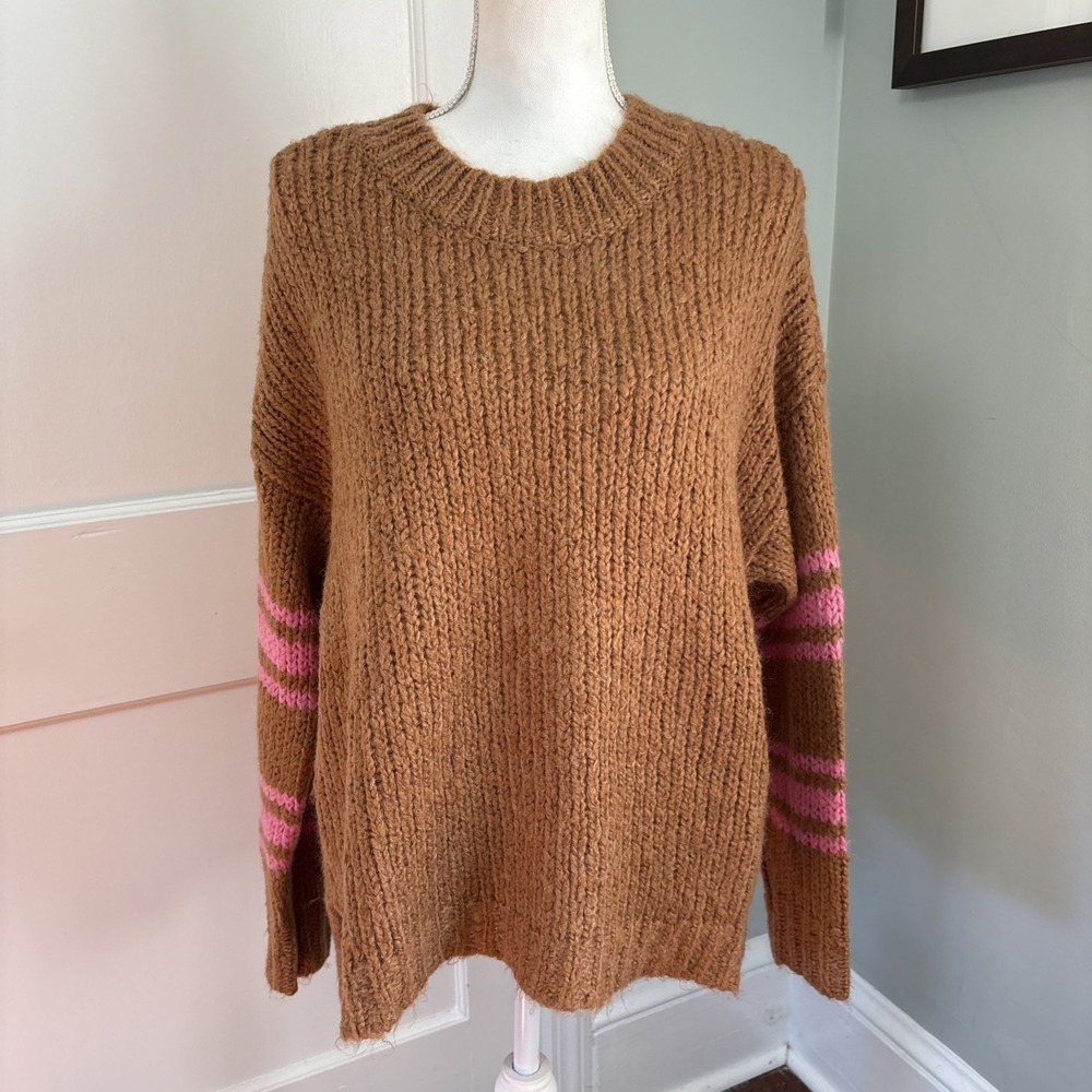 Aerie Fuzzy Feels Wool Blend Mohair Oversize Sweater Soft Boho Size Small